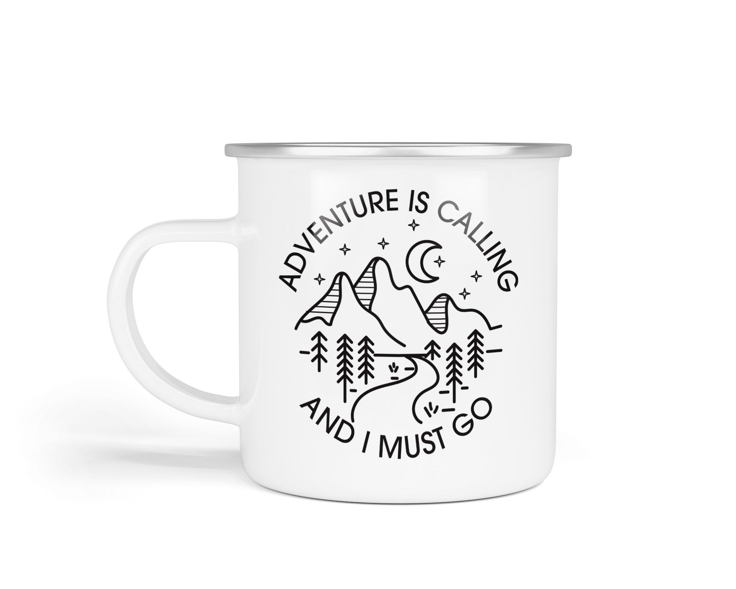 Colourful Retro Enamel Camping Mugs – Vibrant Designs for Outdoor Adventures Adventure is Calling
