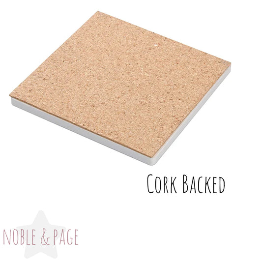 Easily Distracted by Plants - Ceramic Coaster – Beautifully Hand Printed Design 10x10cm