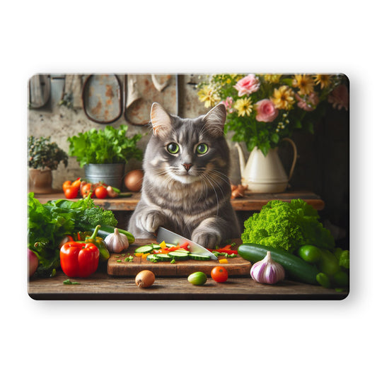 Cats in the Kitchen (8 styles) - Tempered Glass Cutting Board - (285x200mm and 390x290mm) Gloss or Textured Finish Maine Coon