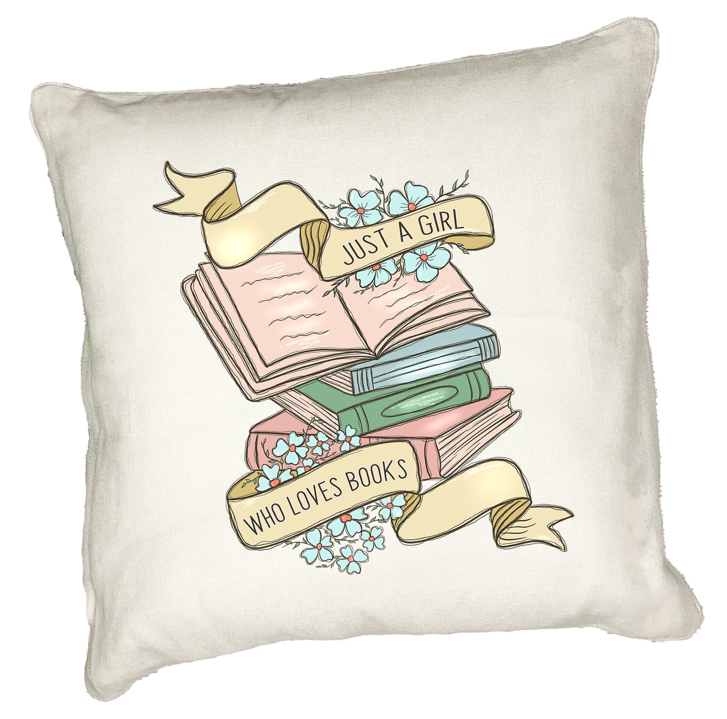 Book Lover’s Cushion Collection – Gorgeous Handprinted Gifts for Anyone Who Loves to Read! Just a Girl Who Loves Books
