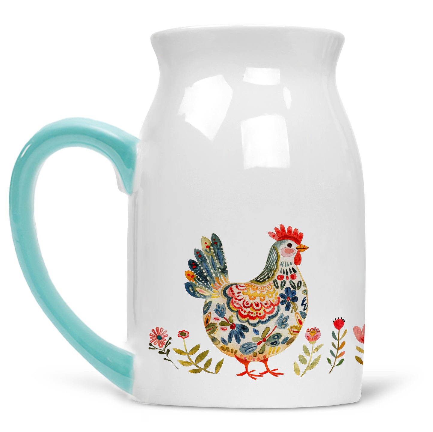 Bright & Cheery Chicken Jug – Green handle