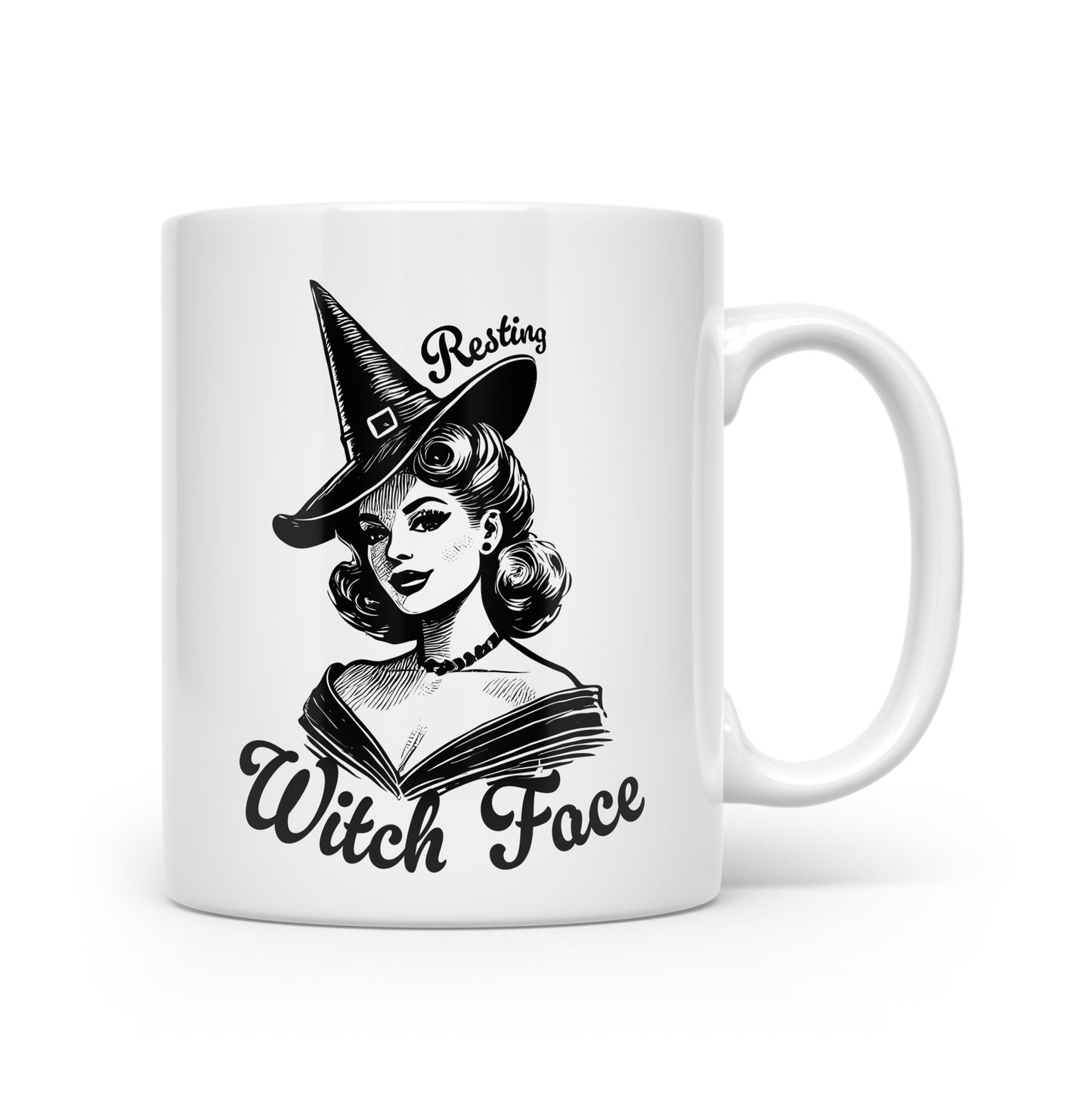 Vintage-Inspired Halloween Mug Collection – Sip in Spooky Style Resting Witch Face