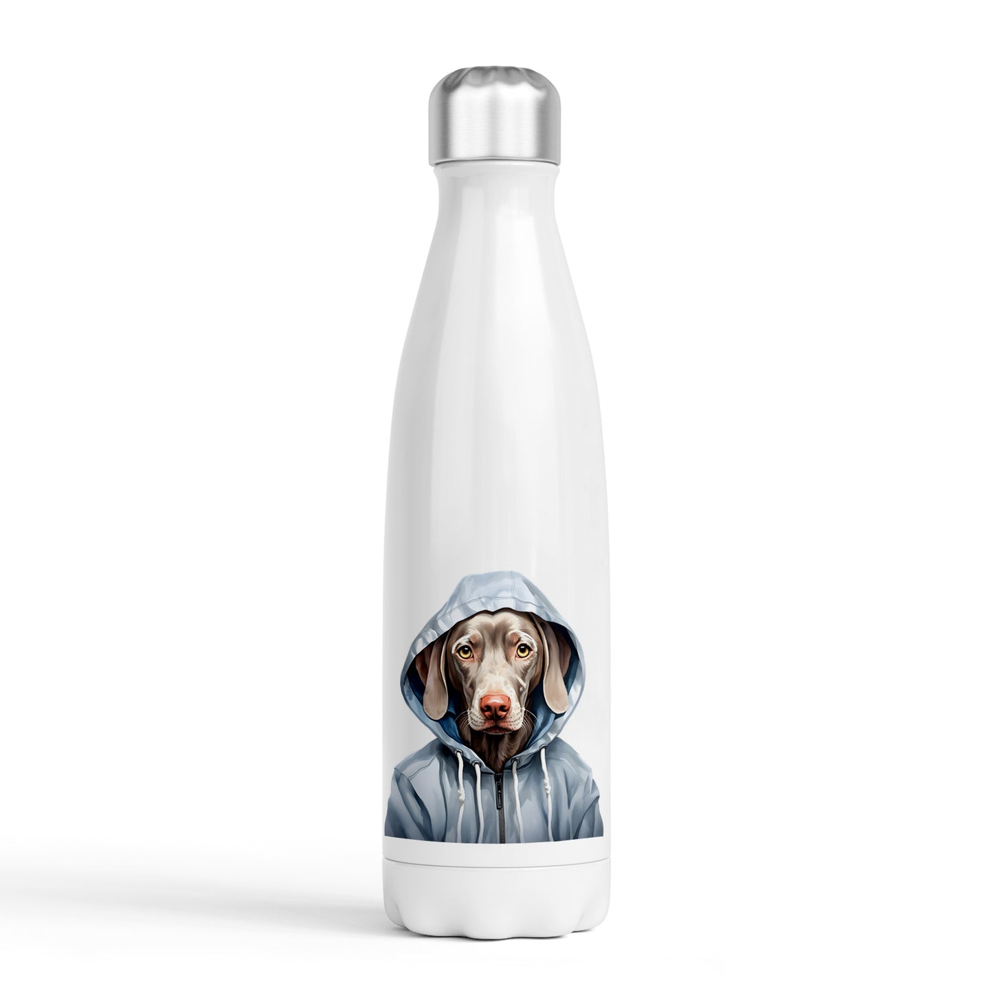 Dogs in Hoodies Water Bottle - 500ml - Weimaraner