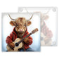 Watercolour Highland Cow Rock Band - Set of 4 Glass Coasters – High-Quality, Glossy Printed Designs