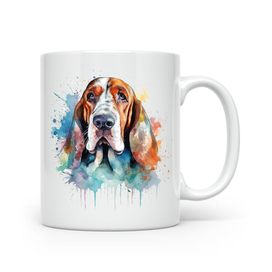 Watercolour Dog Mug Collection – Gorgeous Gifts for Dog Lovers - Small & Medium Breeds Basset Hound
