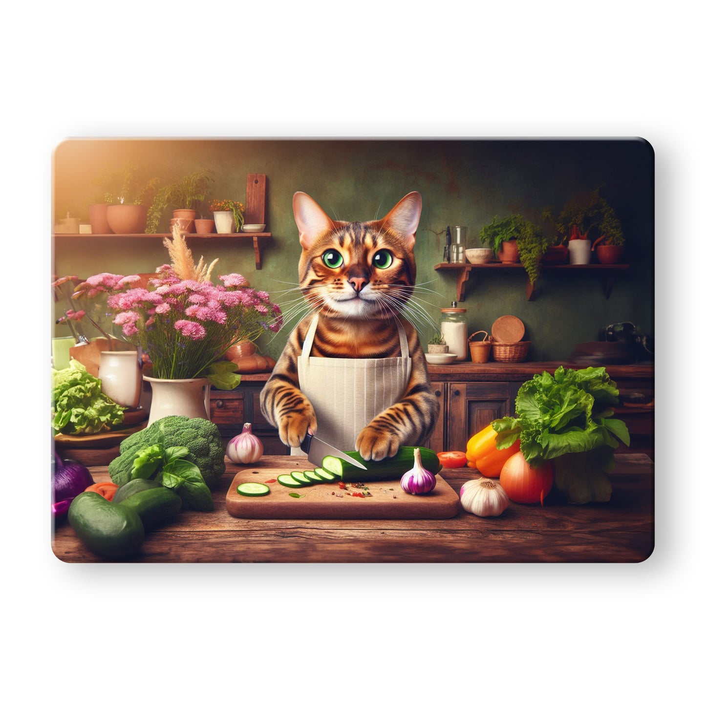 Cats in the Kitchen (8 styles) - Tempered Glass Cutting Board - (285x200mm and 390x290mm) Gloss or Textured Finish Maine Coon
