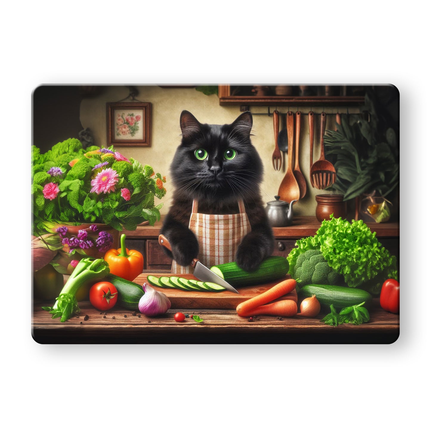Cats in the Kitchen (8 styles) - Tempered Glass Cutting Board - (285x200mm and 390x290mm) Gloss or Textured Finish Maine Coon