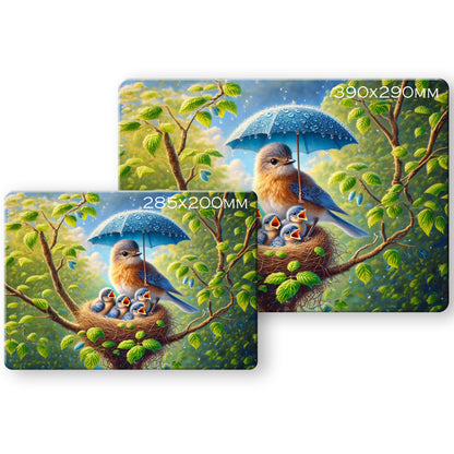 Watercolour Bluebirds - Tempered Glass Cutting Board - (285x200mm and 390x290mm) Gloss or Textured Finish