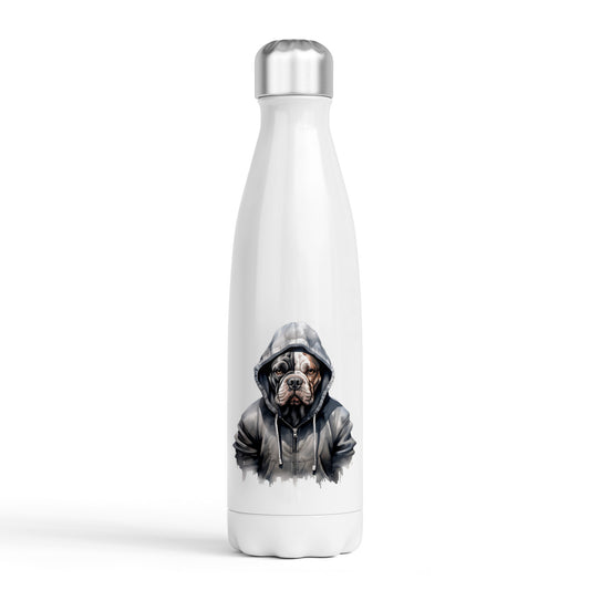 Dogs in Hoodies Water Bottle - 500ml - Bulldog