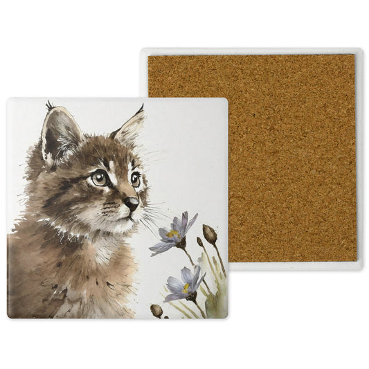 Countryside Critters - Ceramic Coaster with Cork Backing Cat