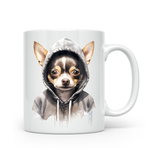 Dogs in Hoodies Mug – Ceramic & Bone China - 3 Sizes - Chihuahua