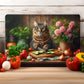 Cats in the Kitchen (8 styles) - Tempered Glass Cutting Board - (285x200mm and 390x290mm) Gloss or Textured Finish Maine Coon