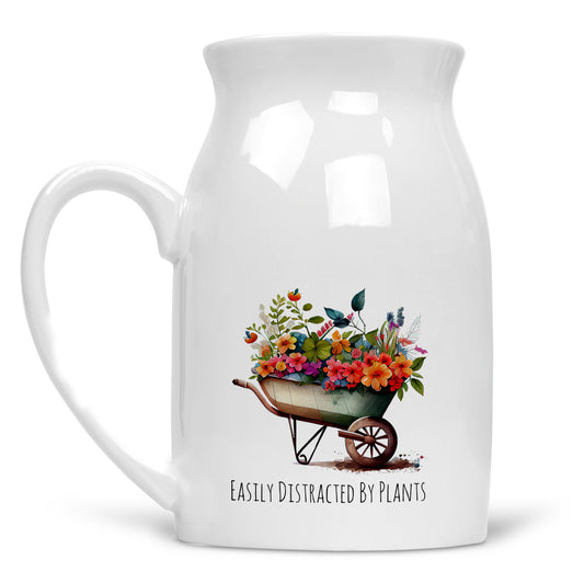 Easily Distracted by Plants Jug - Versatile Jug or Vase | Beautiful Hand Printed Gift