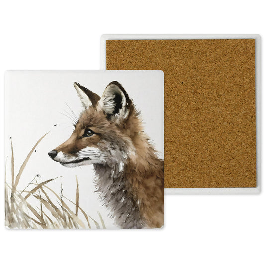 Countryside Critters - Ceramic Coaster with Cork Backing Fox