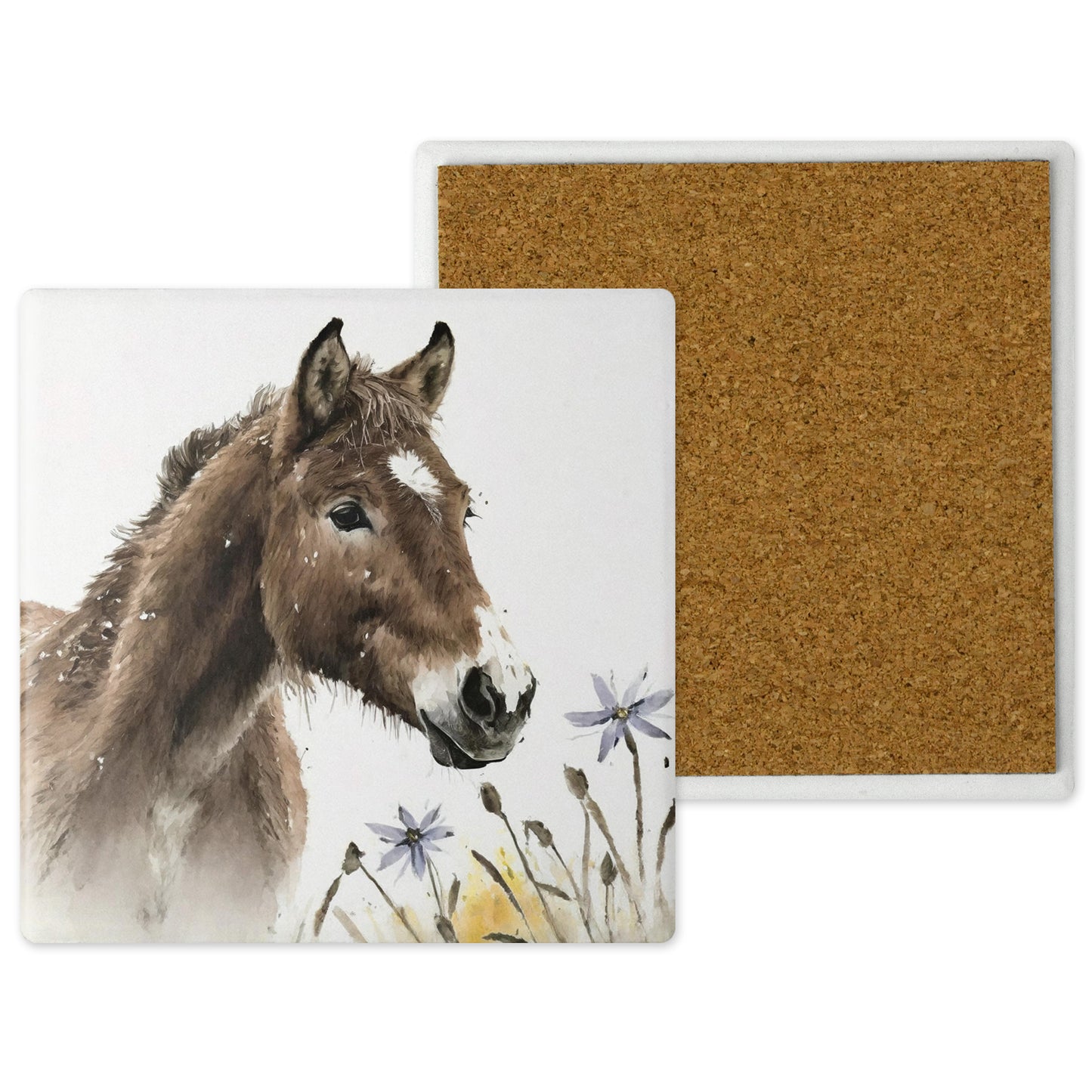 Countryside Critters - Ceramic Coaster with Cork Backing Horse