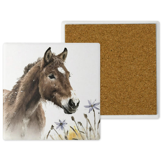 Countryside Critters - Ceramic Coaster with Cork Backing Horse