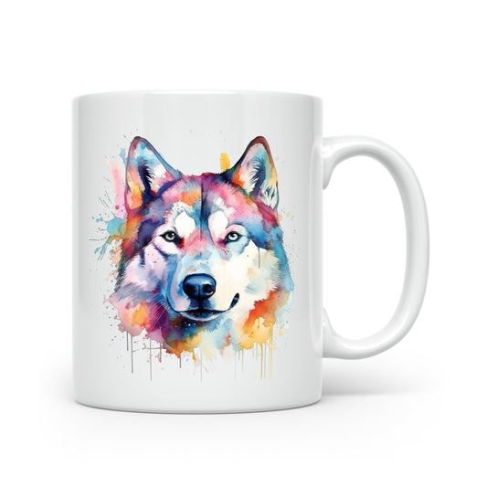 Watercolour Dog Mug Collection – Gorgeous Gifts for Dog Lovers - Large Breeds Husky