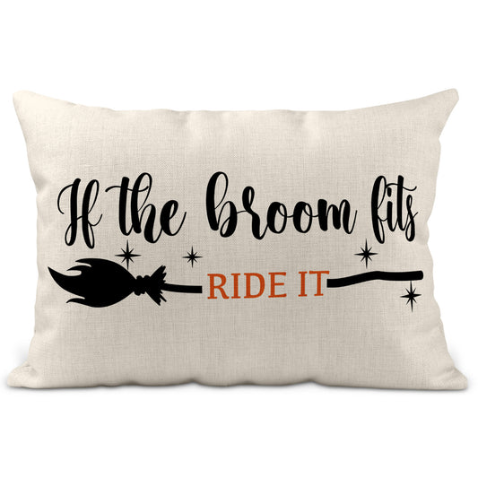 Spooky Halloween Cushion Collection If the Broom Fits