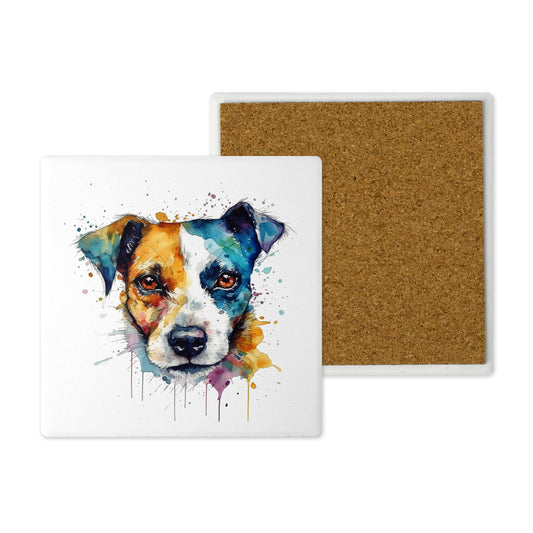 Popular Dog Breeds - Ceramic Coaster –  Beautifully Hand Printed Design 10x10cm - Jack Russell