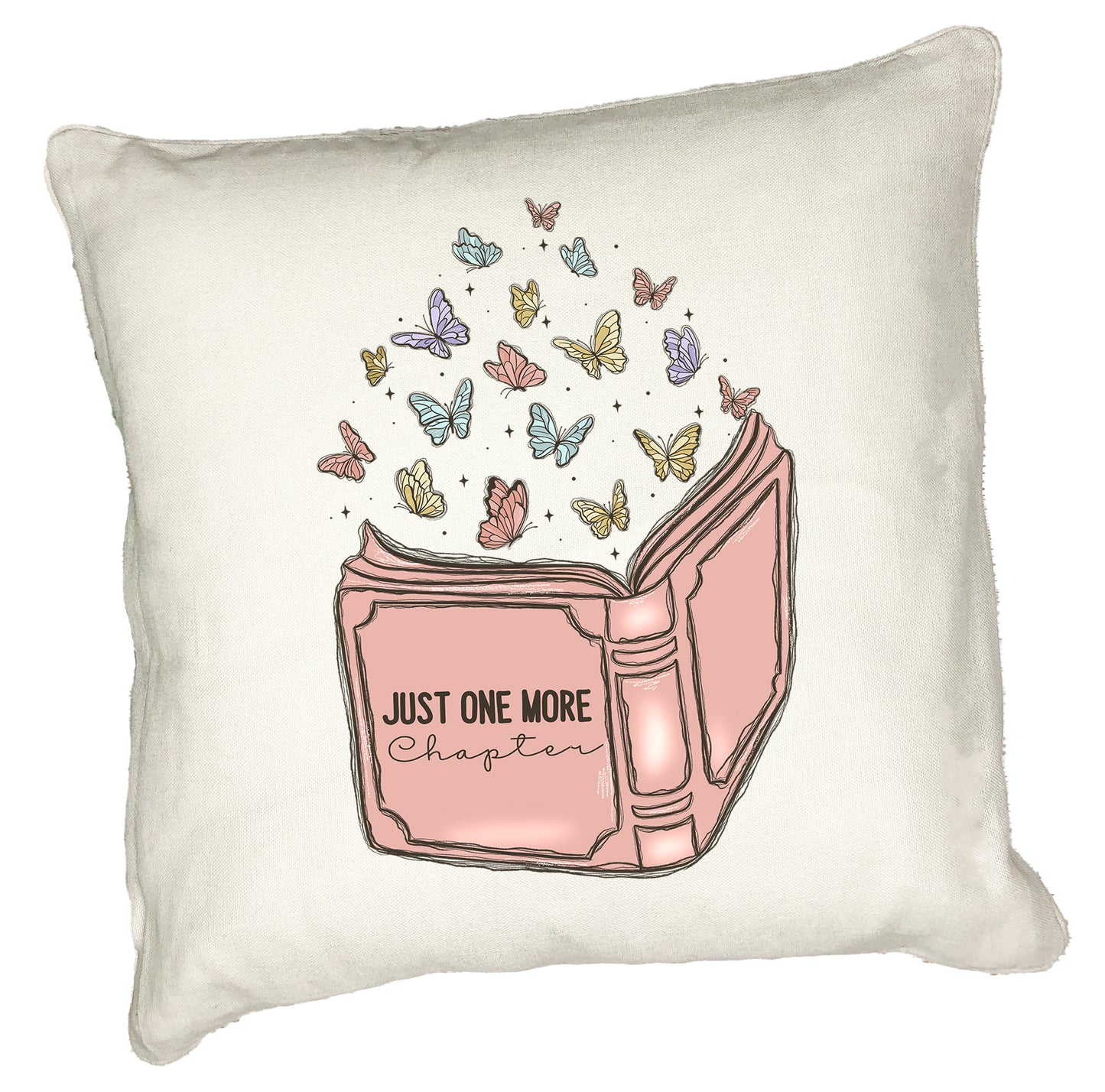Book Lover’s Cushion Collection – Gorgeous Handprinted Gifts for Anyone Who Loves to Read! Just One More Chapter