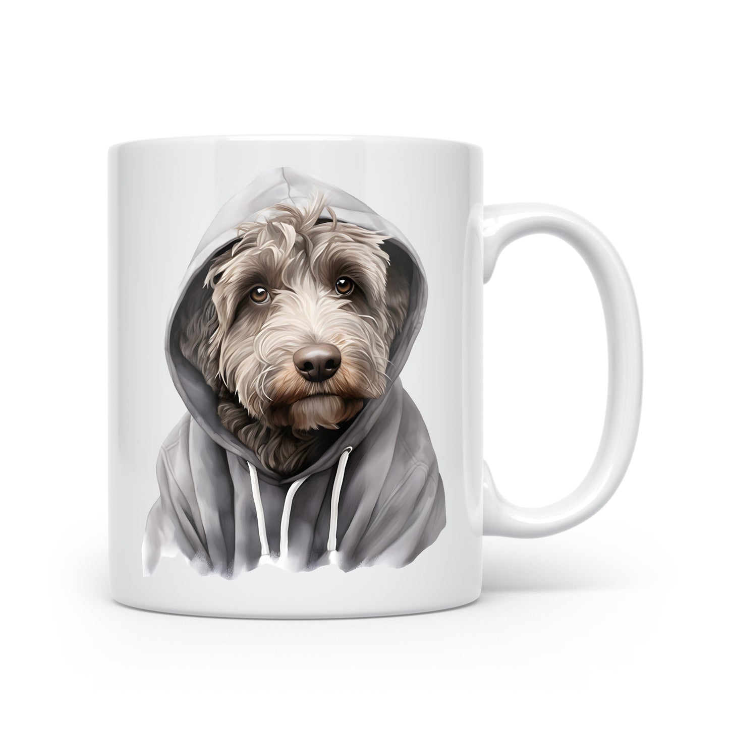 Dogs in Hoodies Mug – Ceramic & Bone China - 3 Sizes - Labradoodle