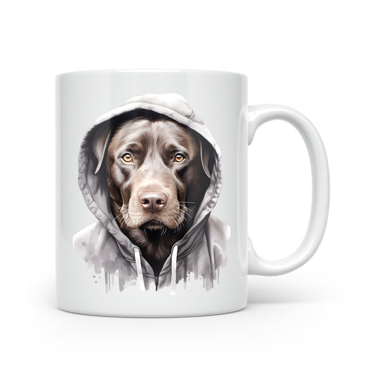Dogs in Hoodies Mug – Ceramic & Bone China - 3 Sizes - Labrador Retriever