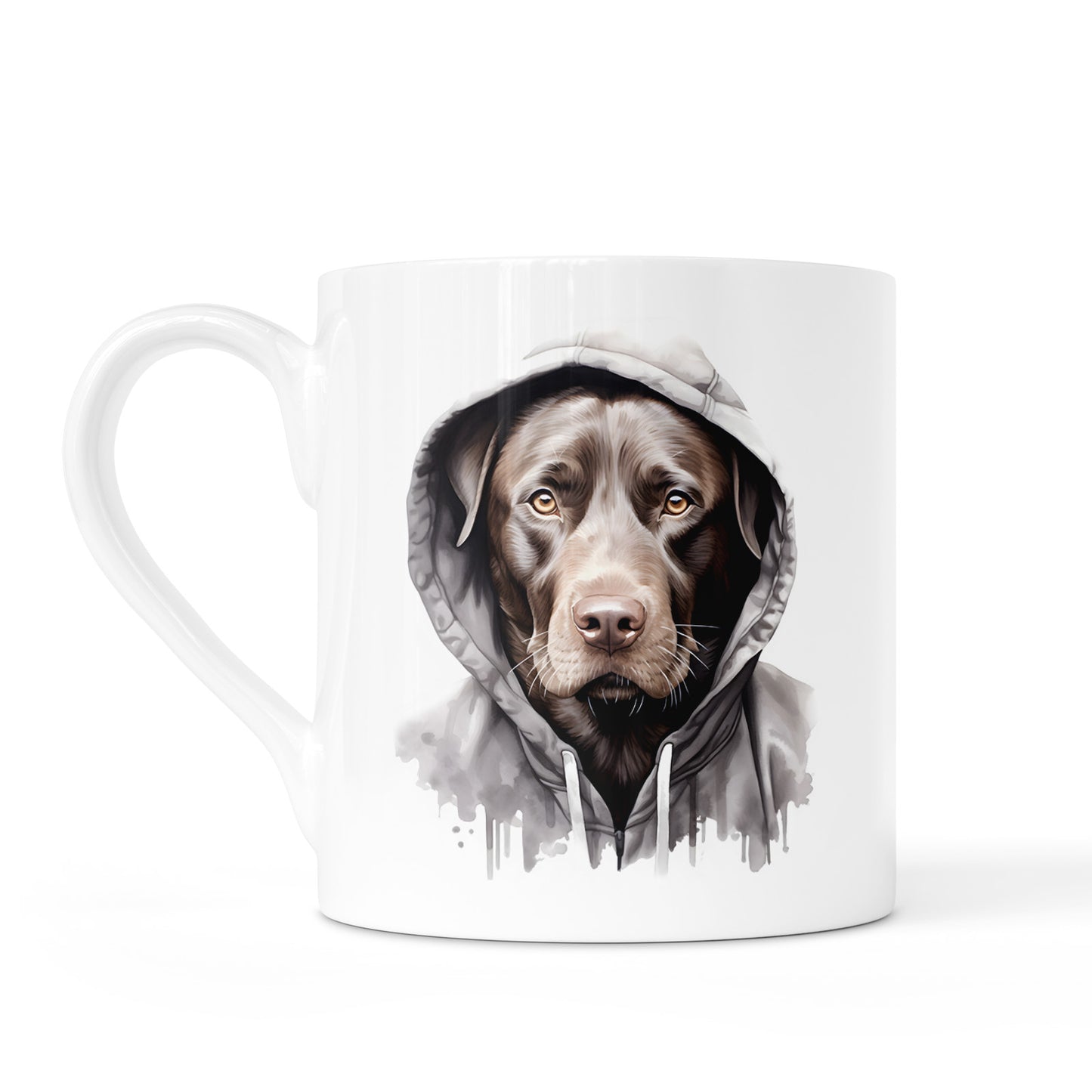 Dogs in Hoodies Mug – Ceramic & Bone China - 3 Sizes - Labrador Retriever