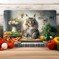 Cats in the Kitchen (8 styles) - Tempered Glass Cutting Board - (285x200mm and 390x290mm) Gloss or Textured Finish Maine Coon