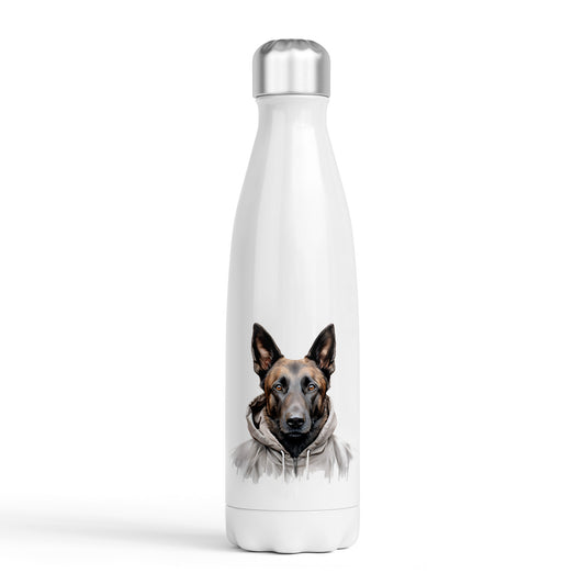 Dogs in Hoodies Water Bottle - 500ml - Malinois German Shepherd