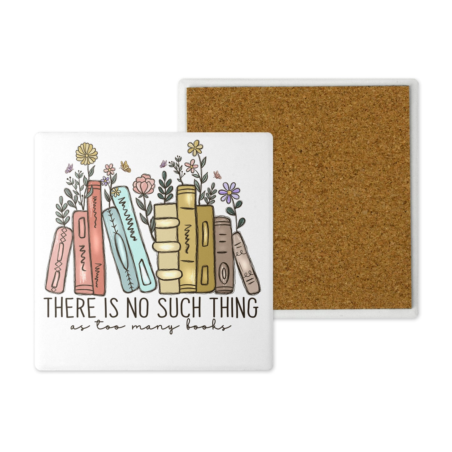 Book Lover’s Ceramic Coasters –  Beautifully Hand Printed Designs No Such Thing