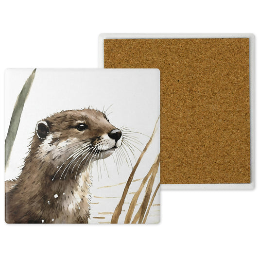 Countryside Critters - Ceramic Coaster with Cork Backing Otter