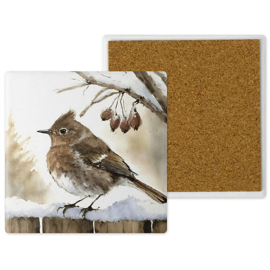 Countryside Critters - Ceramic Coaster with Cork Backing Robin