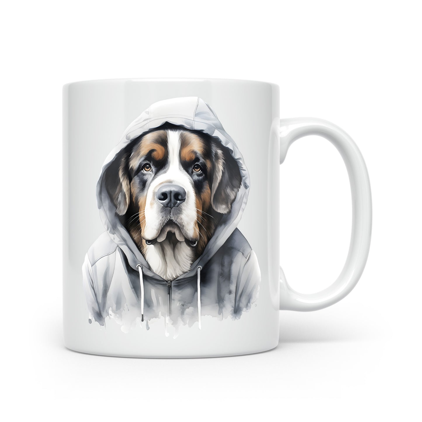 Dogs in Hoodies Mug – Ceramic & Bone China - 3 Sizes - Saint Bernard