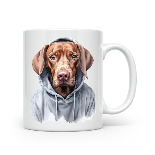 Dogs in Hoodies Mug – Ceramic & Bone China - 3 Sizes - Vizsla