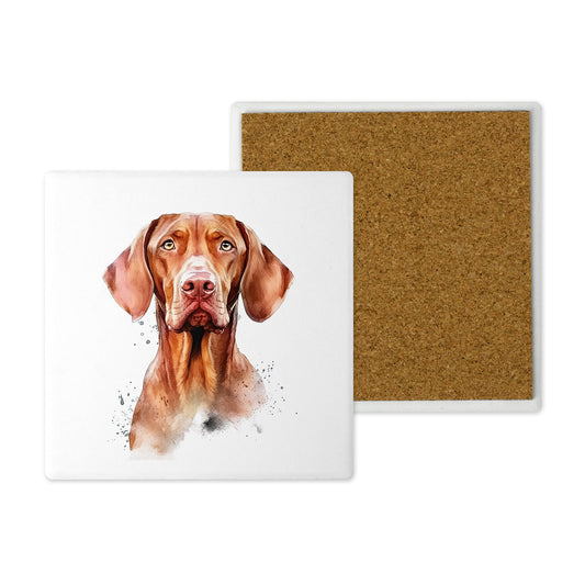Popular Dog Breeds - Ceramic Coaster –  Beautifully Hand Printed Design 10x10cm - Vizsla