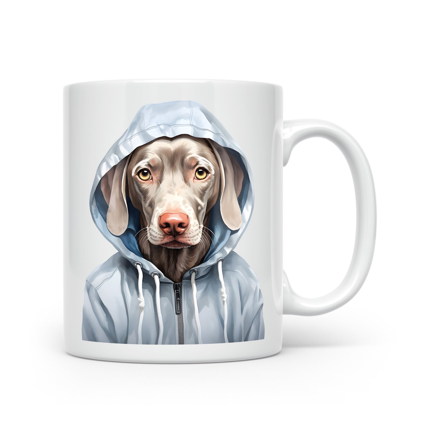 Dogs in Hoodies Mug – Ceramic & Bone China - 3 Sizes - Weimaraner