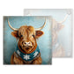 Festive Highland Cow Glass Coaster Set – Quirky Christmas Cows