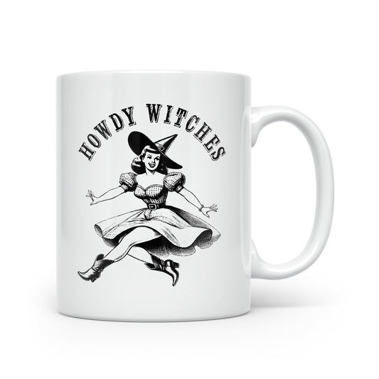 Vintage-Inspired Halloween Mug Collection – Sip in Spooky Style Howdy Witches