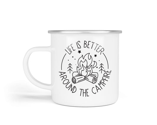Colourful Retro Enamel Camping Mugs – Vibrant Designs for Outdoor Adventures Life is Better
