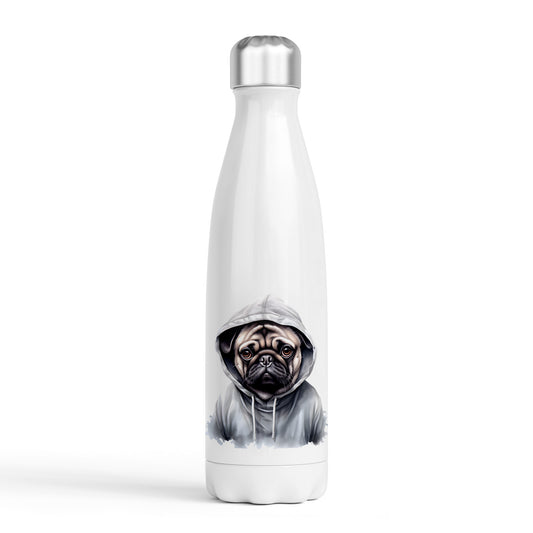 Dogs in Hoodies Water Bottle - 500ml - Pug