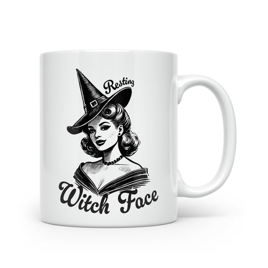 Vintage-Inspired Halloween Mug Collection – Sip in Spooky Style Resting Witch Face