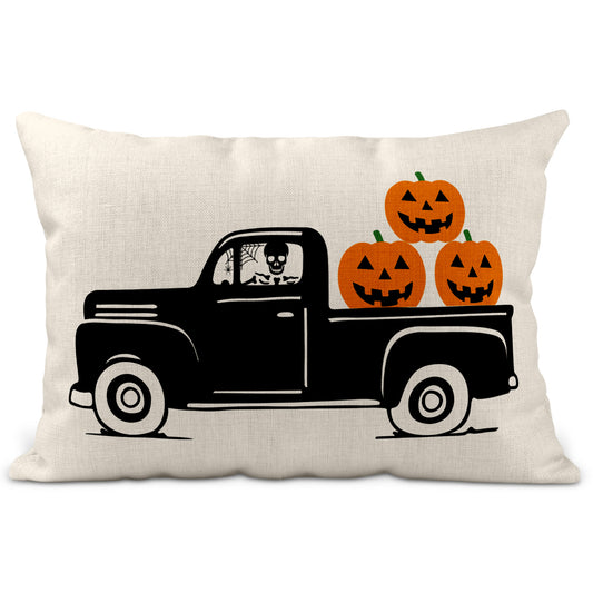 Spooky Halloween Cushion Collection Pumpkin Truck