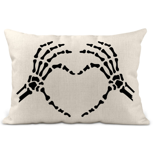 Spooky Halloween Cushion Collection Skeleton Heart Hands