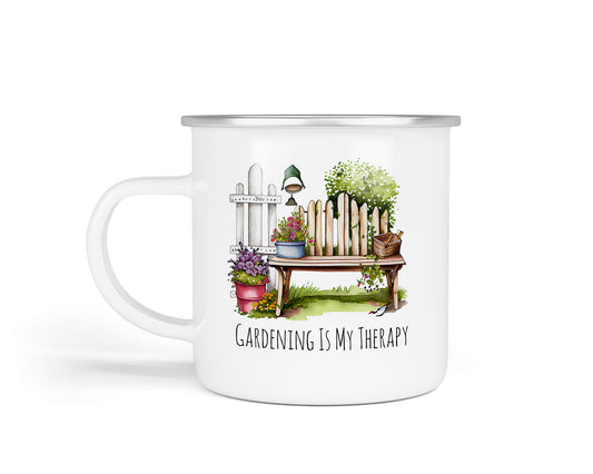 Gardener's Enamel Cups – Charming Designs for Green Fingers Gardening is my Therapy