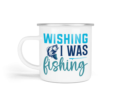 Fishing Enamel Cup Collection – Durable Gifts for the Great Outdoors Wishing I was Fishing