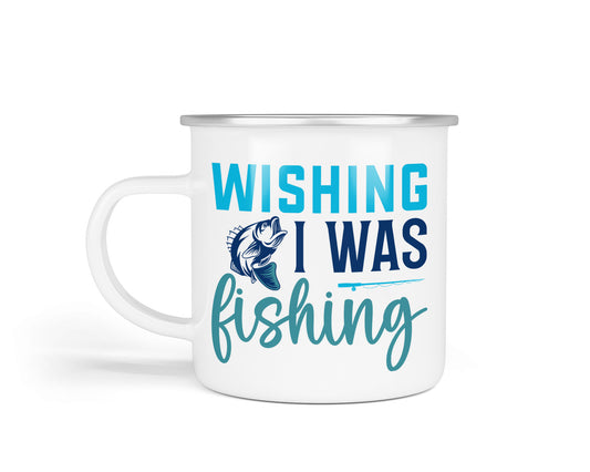 Fishing Enamel Cup Collection – Durable Gifts for the Great Outdoors Wishing I was Fishing
