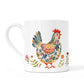 Set of 2 Bone China Cups – Bright & Cheery Chicken Design