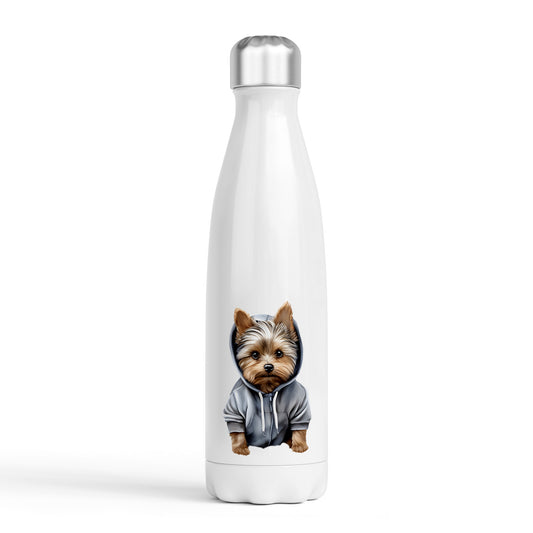 Dogs in Hoodies Water Bottle - 500ml - Yorkshire Terrier